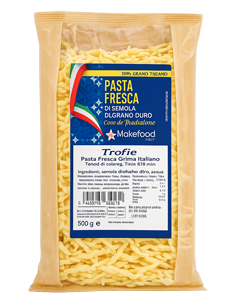 Trofie Fresche di Semola di Grano Duro 100% Italiano – Make Food Italy - 500g