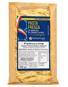 Fettuccine Fresche di Semola di Grano Duro 100% Italiano – Make Food Italy - 500g