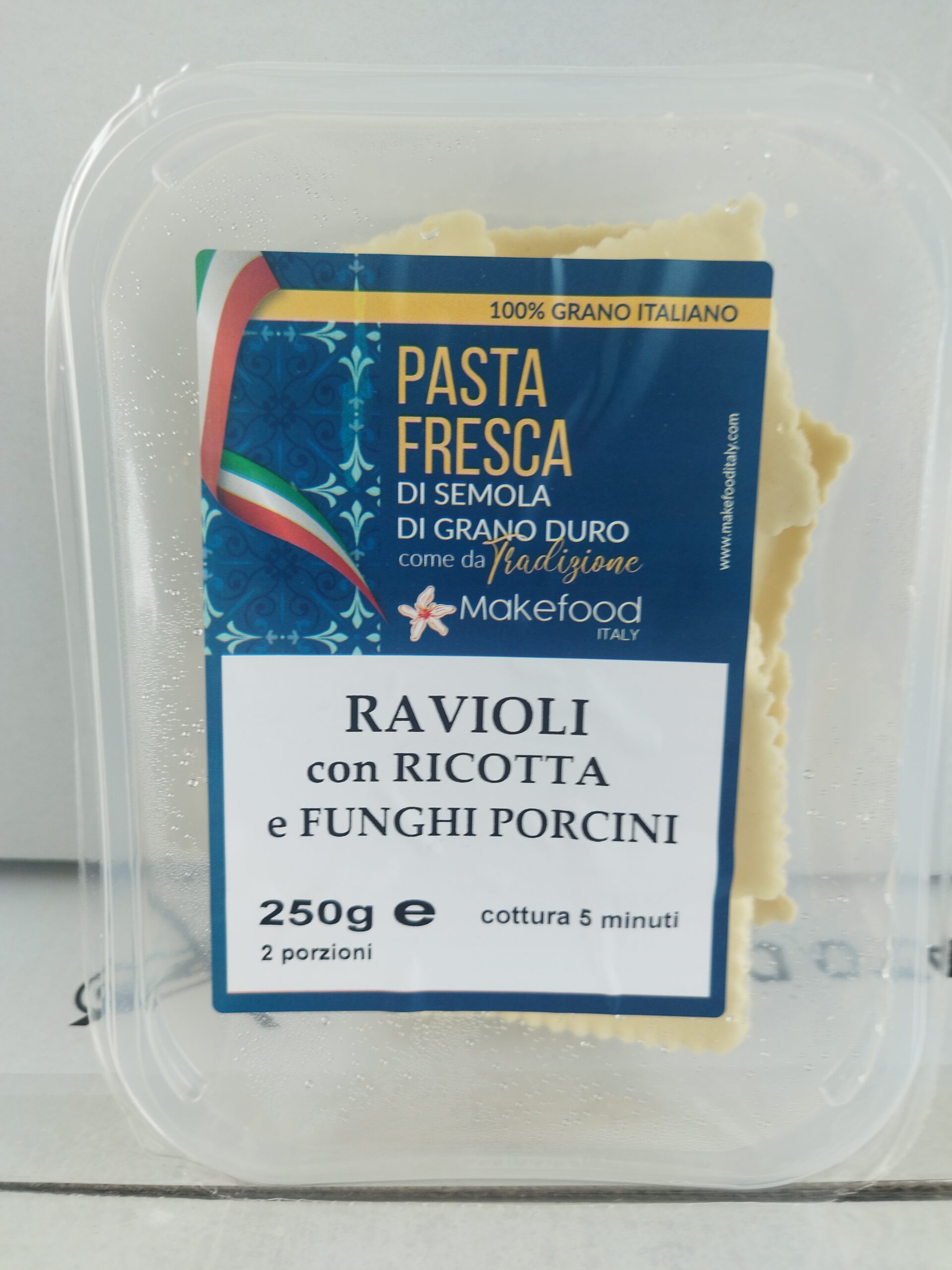 Ravioli con Ricotta e Funghi Porcini – 250g