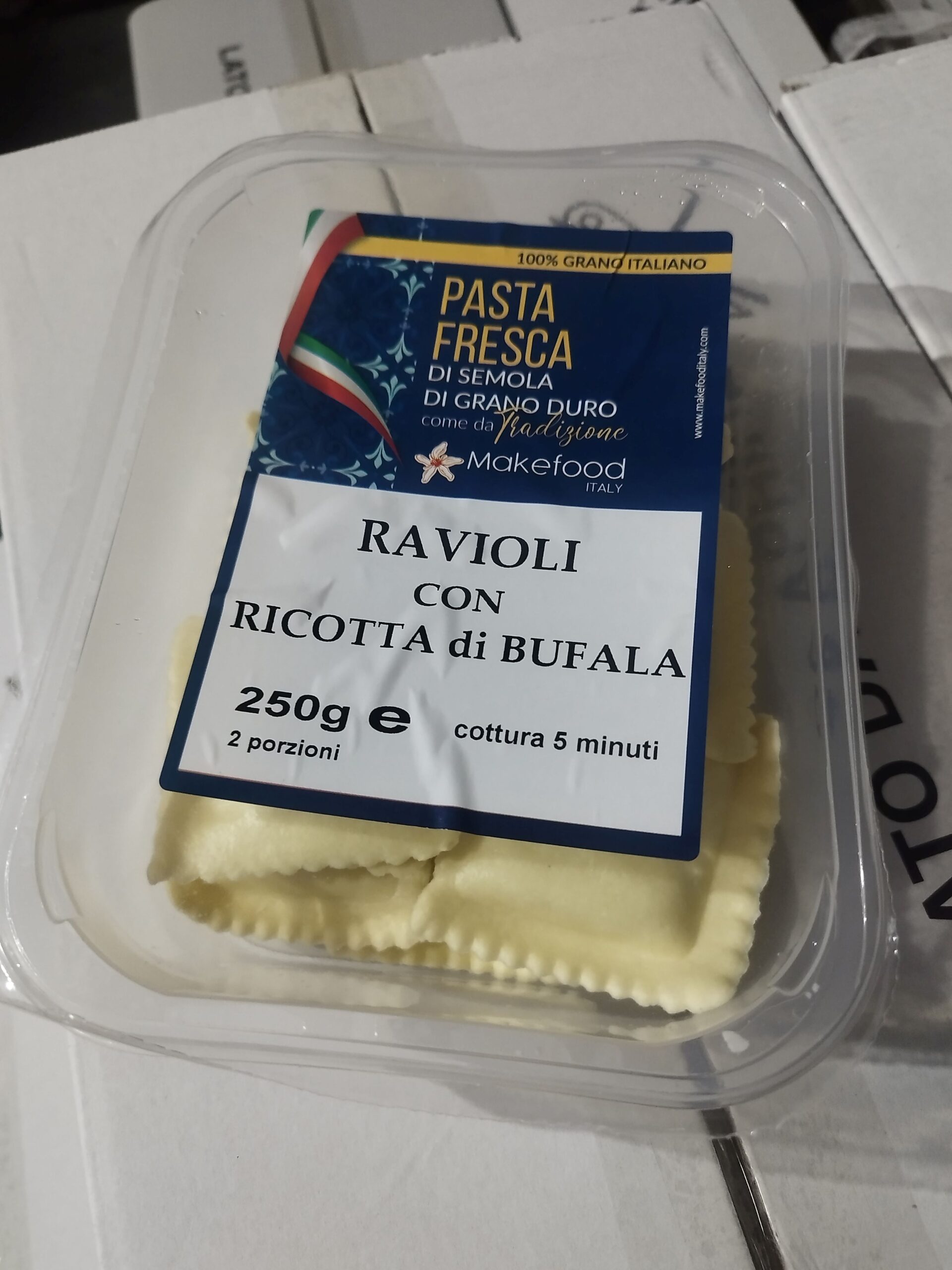 Ravioli Ricotta di Bufala – Pasta Fresca di Grano Duro 100% Italiano